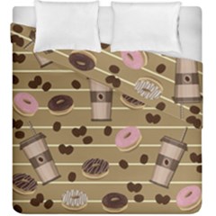 Coffee And Donuts  Duvet Cover Double Side (king Size) by Valentinaart