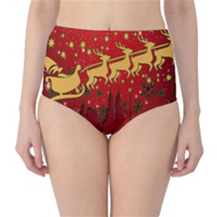 Santa Christmas Claus Winter High-waist Bikini Bottoms by Nexatart