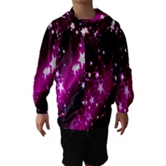 Star Christmas Sky Abstract Advent Hooded Wind Breaker (kids) by Nexatart