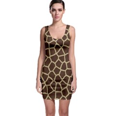 Giraffe Animal Print Skin Fur Sleeveless Bodycon Dress by Amaryn4rt