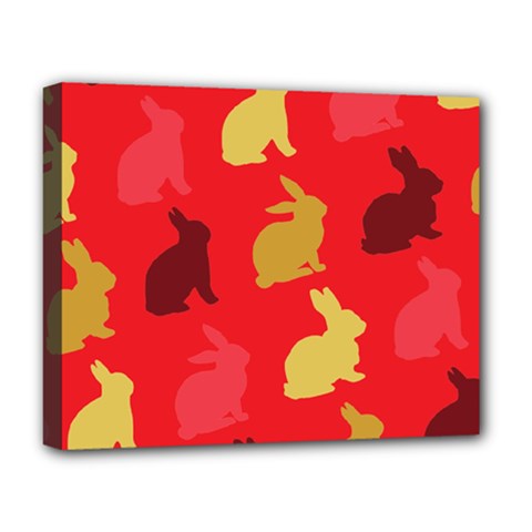 Hare Easter Pattern Animals Deluxe Canvas 20  X 16   by Amaryn4rt