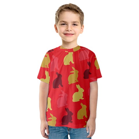 Hare Easter Pattern Animals Kids  Sport Mesh Tee by Amaryn4rt