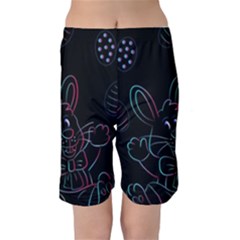 Easter Bunny Hare Rabbit Animal Kids  Mid Length Swim Shorts by Amaryn4rt