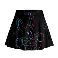 Easter Bunny Hare Rabbit Animal Mini Flare Skirt by Amaryn4rt