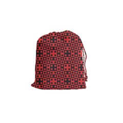 Abstract Background Red Black Drawstring Pouches (small)  by Amaryn4rt