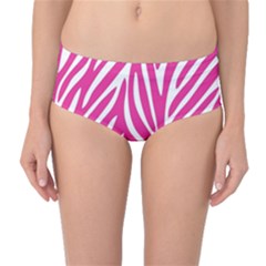 Zebra Skin Pink Mid-waist Bikini Bottoms