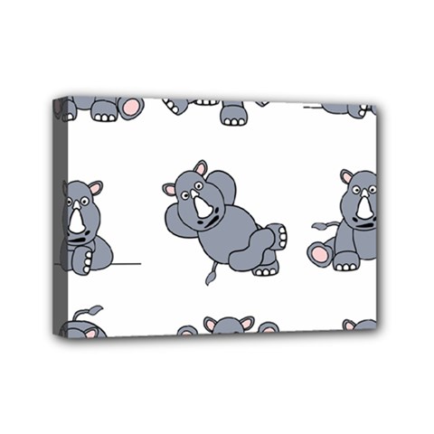 Rhinoceros Animal Rhino Mini Canvas 7  X 5  by Alisyart