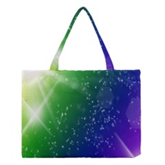 Shiny Sparkles Star Space Purple Blue Green Medium Tote Bag by Alisyart
