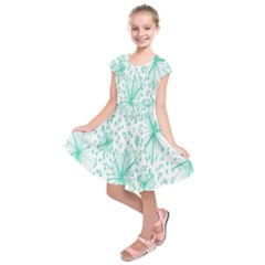 Spring Floral Green Flower Kids  Short Sleeve Dress by Alisyart
