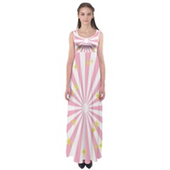 Star Pink Hole Hurak Empire Waist Maxi Dress