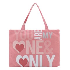 Valentines Day One Only Pink Heart Medium Tote Bag by Alisyart
