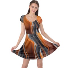 Fractal Structure Mathematic Cap Sleeve Dresses by Amaryn4rt