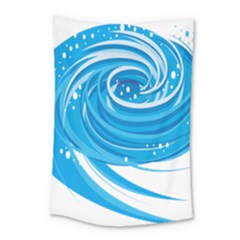 Water Round Blue Small Tapestry