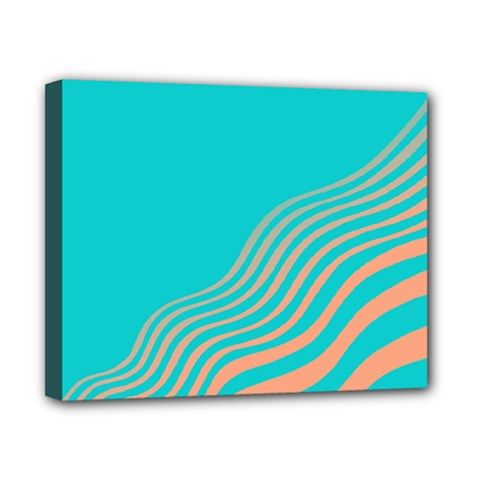 Water Waves Blue Orange Canvas 10  X 8 
