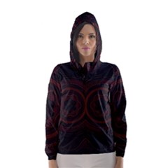 Hand Illustration Graphic Fabric Woven Red Purple Yellow Hooded Wind Breaker (women)