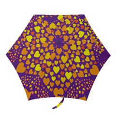 Heart Love Valentine Purple Orange Yellow Star Mini Folding Umbrellas