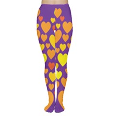 Heart Love Valentine Purple Orange Yellow Star Women s Tights