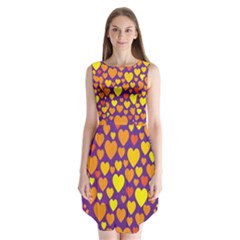 Heart Love Valentine Purple Orange Yellow Star Sleeveless Chiffon Dress  