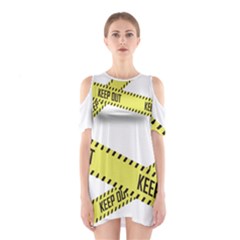 Keep Out Police Line Yellow Cross Entry Shoulder Cutout One Piece