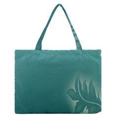 Leaf Green Blue Branch  Texture Thread Medium Zipper Tote Bag