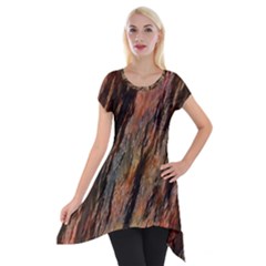 Texture Stone Rock Earth Short Sleeve Side Drop Tunic by Amaryn4rt