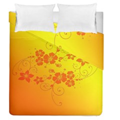 Flowers Floral Design Flora Yellow Duvet Cover Double Side (queen Size) by Amaryn4rt
