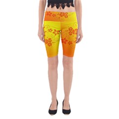 Flowers Floral Design Flora Yellow Yoga Cropped Leggings by Amaryn4rt
