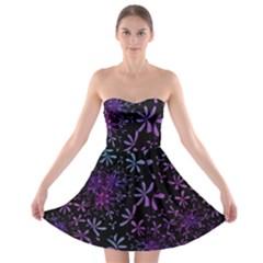 Retro Flower Pattern Design Batik Strapless Bra Top Dress by Amaryn4rt