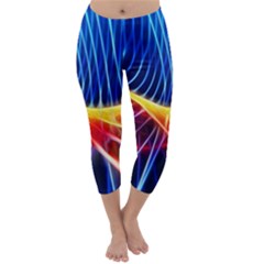 Color Colorful Wave Abstract Capri Winter Leggings  by Amaryn4rt