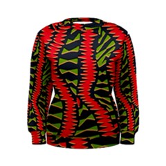 African Fabric Red Green Women s Sweatshirt