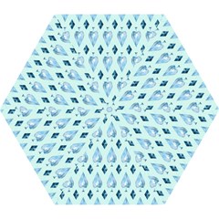 Ace Hibiscus Blue Diamond Plaid Triangle Mini Folding Umbrellas