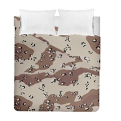 Camouflage Army Disguise Grey Brown Duvet Cover Double Side (full/ Double Size) by Alisyart