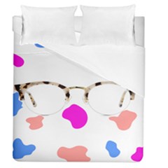 Glasses Blue Pink Brown Duvet Cover (queen Size) by Alisyart