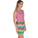 Easter Chevron Pattern Stripes Sleeveless Bodycon Dress View3