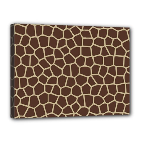Leather Giraffe Skin Animals Brown Canvas 16  X 12  by Alisyart