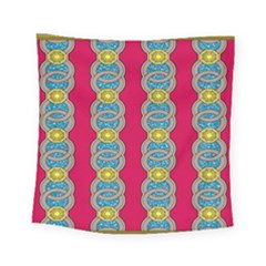 African Fabric Iron Chains Red Yellow Blue Grey Square Tapestry (small) by Alisyart
