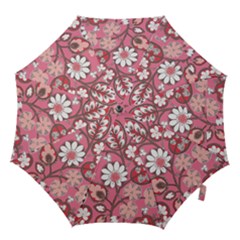 Flower Floral Red Blush Pink Hook Handle Umbrellas (small)