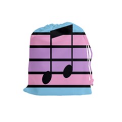 Music Gender Pride Note Flag Blue Pink Purple Drawstring Pouches (large) 