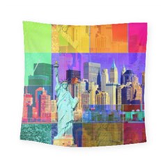 New York City The Statue Of Liberty Square Tapestry (small) by Amaryn4rt