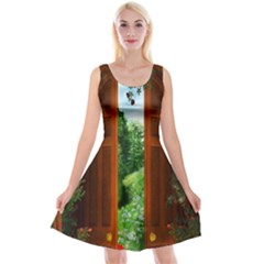 Beautiful World Entry Door Fantasy Reversible Velvet Sleeveless Dress by Amaryn4rt