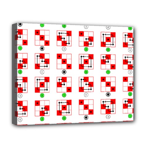 Permutations Dice Plaid Red Green Deluxe Canvas 20  X 16  
