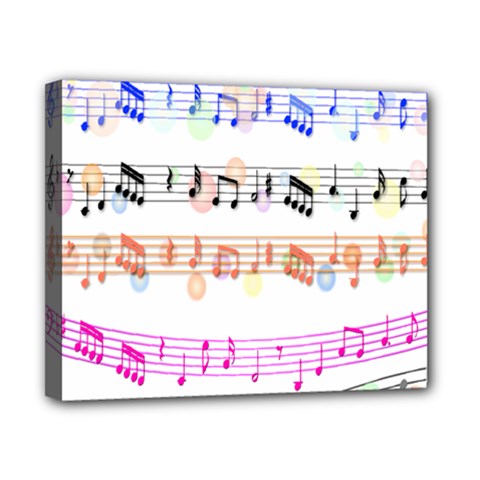 Notes Tone Music Rainbow Color Black Orange Pink Grey Canvas 10  X 8 