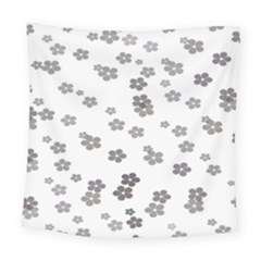 Flower Grey Jpeg Square Tapestry (large)