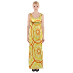 Lemons Orange Lime Circle Star Yellow Maxi Thigh Split Dress by Alisyart