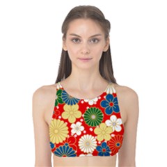 Season Flower Rose Sunflower Red Green Blue Tank Bikini Top by Alisyart