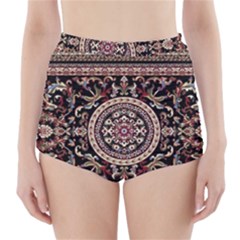 Vectorized Traditional Rug Style Of Traditional Patterns High-waisted Bikini Bottoms by Amaryn4rt