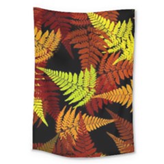 3d Red Abstract Fern Leaf Pattern Large Tapestry by Amaryn4rt