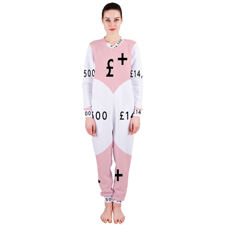 Added Less Equal With Pink White OnePiece Jumpsuit (Ladies) 
