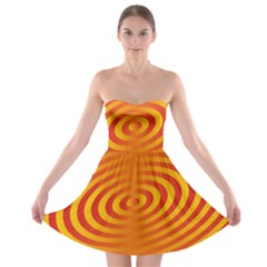 Circle Line Orange Hole Hypnotism Strapless Bra Top Dress