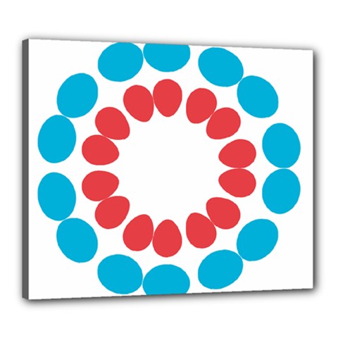 Egg Circles Blue Red White Canvas 24  X 20  by Alisyart